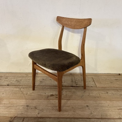 Cordial Dining Chair ブラウンフレーム コーデュロイ オリーブ【SWOF】