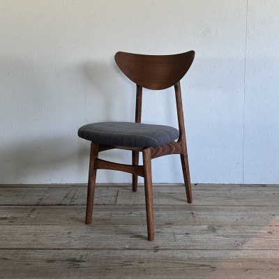 Karl Dining Chair リボン グレー ダークブラウンフレーム【SWOF】