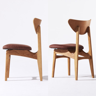 Karl Dining Chair オイルレザー ダークブラウン MBRフレーム【SWOF】