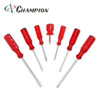 チャンピオンツールの角軸貫通ドライバー　レッド　7本セット　工具　NO.8007K