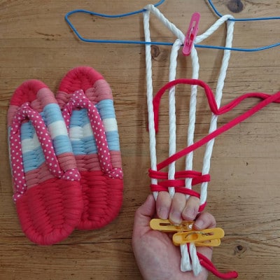 おうちで簡単!布ぞうり　手作りキット　(テキスト付)ピンクL:25～27cm