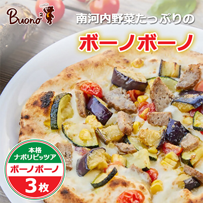 【3枚】南河内野菜たっぷりのボーノボーノピッツァ【配送不可地域：離島】