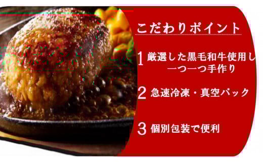 [黒毛和牛100%] 手作りハンバーグ 6個セット (120g×6個) ｜お肉 肉 牛肉 惣菜 冷凍 簡単調理 おかず おつまみ 贈答用 贈り物 ギフト 個包装 小分け [0440]