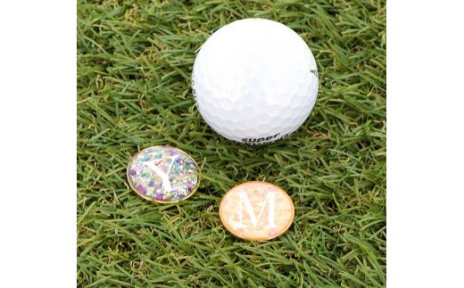 名入れ オリジナルゴルフマーカー ブルー系【お好きなイニシャルを記載ください】[1012]