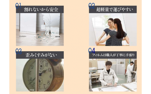 リフェクスミラー姿見 バリエ ダブル (フィルムミラー) RMV-2-BPK (幅60cm×高さ100cm×厚み2cm)ベビーピンク｜軽量 割れない 映りがキレイ 鏡 壁掛けミラー 壁付け インテリア [0720]