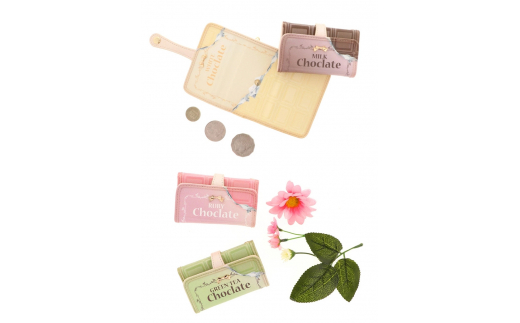 チョコレートパッケージ柄キーケース (ルビー)【6連キーリング・カードポケット付き】key-011 [0755]