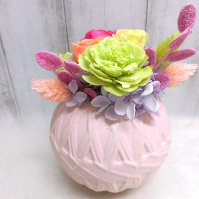 和風手まりアレンジ (濃いピンク)｜プリザーブドフラワー [0498]