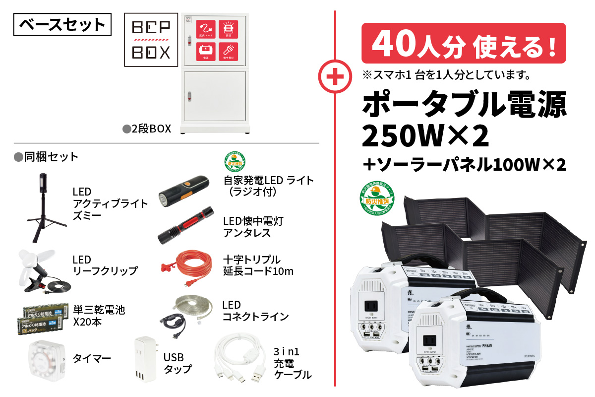 防災ロッカー ピンバン2台セット (BCP-2-B)｜防災 [0883]