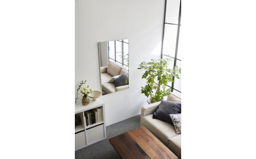 リフェクスミラー姿見 バリエ ダブル (フィルムミラー) RMV-2-BPK (幅60cm×高さ100cm×厚み2cm)ベビーピンク｜軽量 割れない 映りがキレイ 鏡 壁掛けミラー 壁付け インテリア [0720]