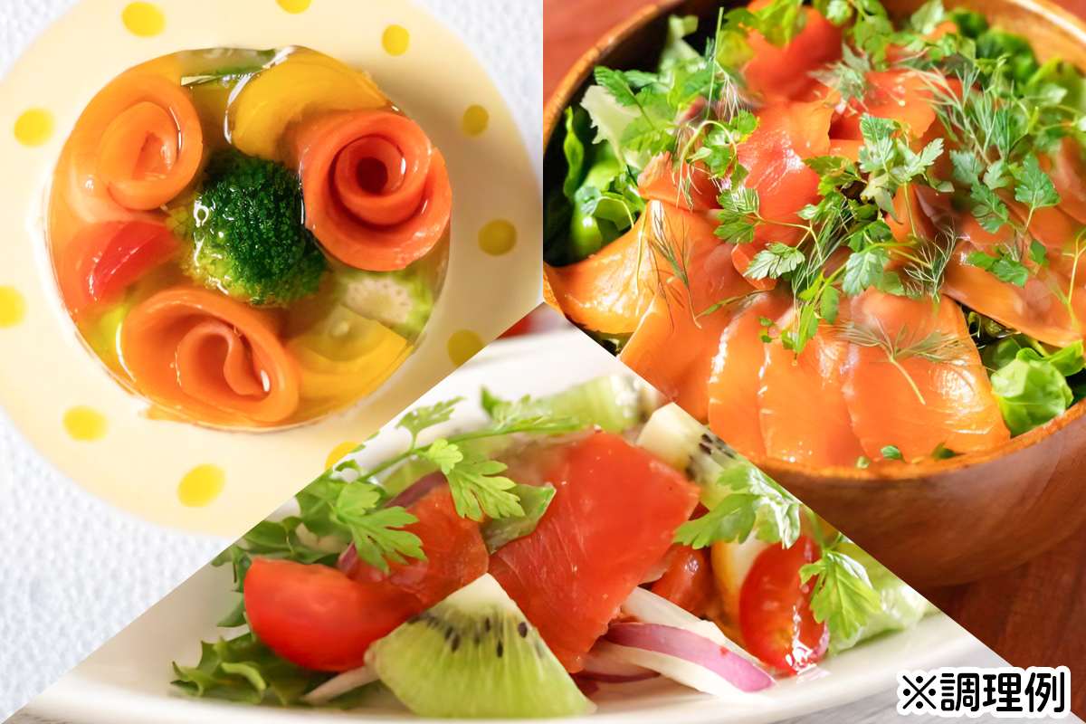 無添加スモークサーモン3種 おつまみ しっとり冷燻製 100g×3pc｜株式会社ヒラオ サーモン 鮭 さけ シャケ ギフト 小分け 食べ比べ 海鮮 くんせい 燻製 [0462]