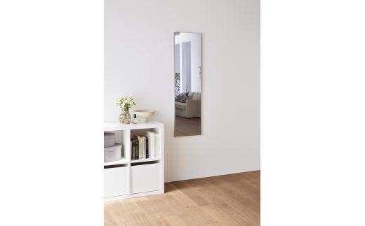 リフェクスミラー姿見 バリエ スタンダード (フィルムミラー) RMV-1-GBR (幅35cm×高さ125cm×厚み2cm)グレイッシュブラウン｜軽量 割れない 映りがキレイ 鏡 壁掛けミラー 壁付け インテリア [0712]