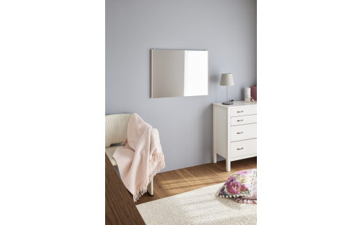 リフェクスミラー姿見 バリエ ピクチャー (フィルムミラー) RMV-3-BPK (幅80cm×高さ60cm×厚み2cm)ベビーピンク｜軽量 割れない 映りがキレイ 鏡 壁掛けミラー 壁付け インテリア [0726]