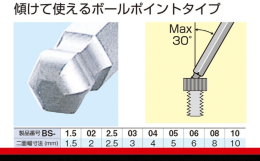 TONE トネ ロングボールポイントL形レンチセット BL900 【受注過多のため生産が追い付かず、お届けまでにお時間がかかる場合がございます】 15001-30025159 工具 整備士 自動車 バイク DIY 日本製 メンテナンス