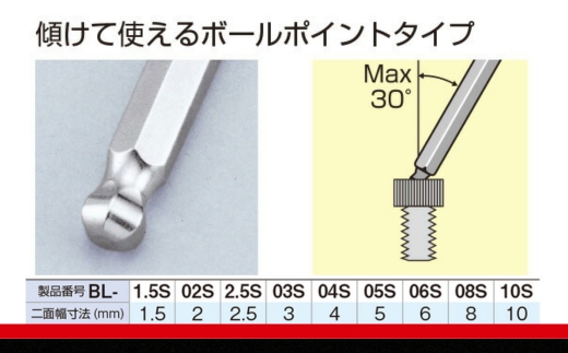 TONE トネ 首下ショートロングボールポイントL形レンチセット BL900S  15001-30025160｜工具 整備士 自動車 バイク DIY 日本製 メンテナンス