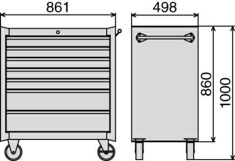 TONE トネ ワイドローラーキャビネット WSW207R　工具　TONE　トネ｜工具 整備士 自動車 バイク DIY 日本製 メンテナンス 15001-30025222