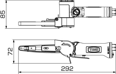 TONE トネ エアーベルトサンダー ABS10　工具　TONE　トネ 15001-40000567｜工具 整備士 自動車 バイク DIY 日本製 メンテナンス