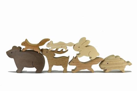 森の動物つみ木　知育玩具 木製パズル おもちゃ プレゼント 男の子 女の子 誕生日 クリスマス 子供 大人 ギフト つみき 積み木 送料無料｜こだわりの逸品 地域特産品 ギフト 自分用 人気 おすすめ 積み木 積木 つみき 木のおもちゃ 動物つみき バランス ごっこ遊び おもちゃ 木製玩具 知育玩具 子ども 国産 安心 安全 出産祝い お祝い 贈り物 日本製 無塗装 ナチュラル 職人 手作り