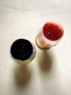 Ceramica Stripes Tulip セラミカストライプチューリップ（ハレの日のペアグラス）＜カラー：青＆ピンク＞ こだわりの逸品 地域特産品 ギフト 自分用 人気 おすすめ