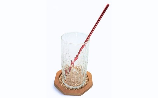 アルミストロー レッド　200mm　エコ　冷感　サステナブル　　 レッド