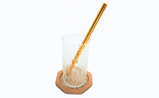 アルミストロー オレンジ　240mm　長さ違い　エコ　冷感　サステナブル