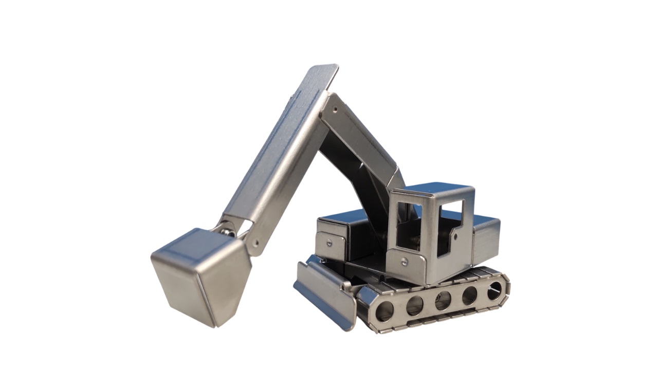 板金ミニカーセット ショベルカー完成品＋フォークリフト組立キット ワークワクワク河内長野