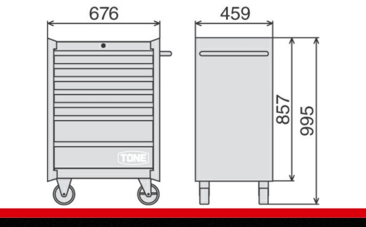 ツールキャビネットセット TCA910BK　工具　TONE　トネ  15001-30025184 ブラック
