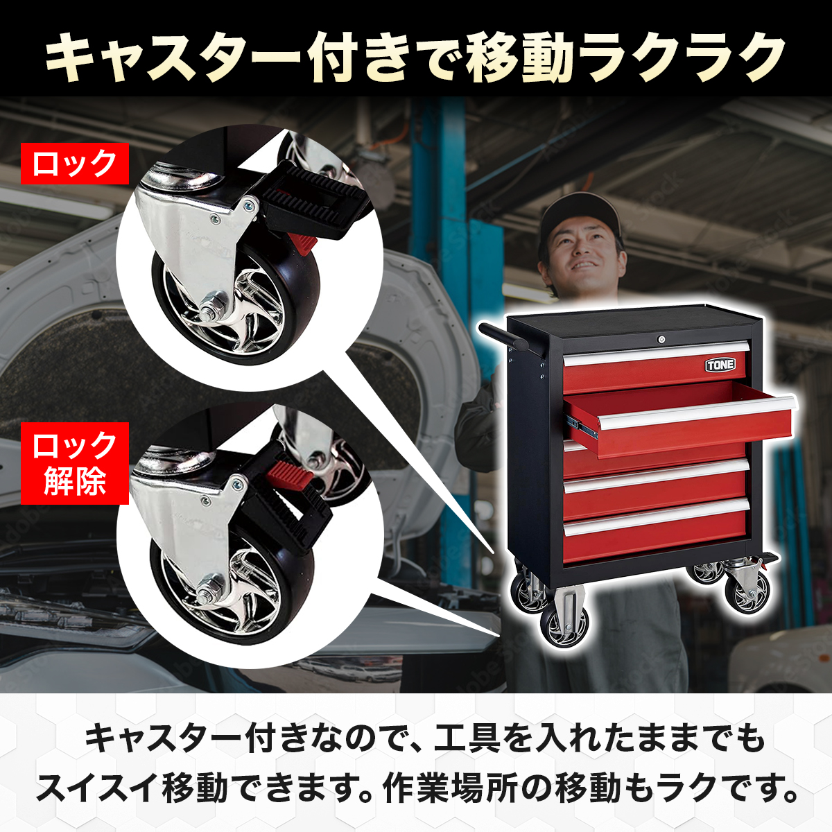 【訳あり】 在庫過多のため価格改訂！ TONE トネ ミニローラーキャビネット WSS205 工具 TONE トネ 15001-30025320｜工具 整備士 自動車 バイク DIY 日本製 メンテナンス モータースポーツ、ロードレース、キャスター付き