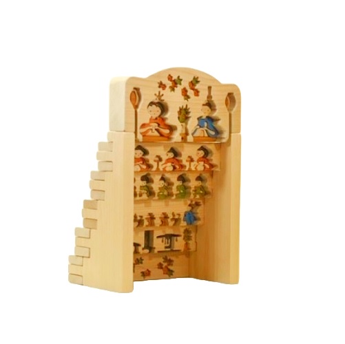 木工パズル　おひなさま　5段飾り｜こだわりの逸品 地域特産品 ギフト 自分用 人気 おすすめ 積み木 積木 つみき 木のおもちゃ 動物つみき バランス ごっこ遊び おもちゃ 木製玩具 知育玩具 男の子 女の子 子供 子ども 国産 安心 安全 出産祝い お祝い 贈り物 日本製 無塗装 ナチュラル 職人 手作り ギフト プレゼント 送料無料