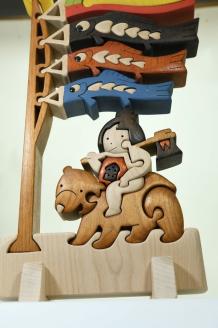 コイノボリ（金太郎色付き）知育玩具 木製パズル おもちゃ プレゼント 男の子 女の子 誕生日 クリスマス 子供 大人 ギフト つみき 積木 送料無料 積み木 木のおもちゃ 動物つみき バランス ごっこ遊び おもちゃ 木製玩具 知育玩具 子ども 国産 安心 安全 出産祝い お祝い 贈り物 日本製 無塗装 ナチュラル 職人 手作り ギフト プレゼント  