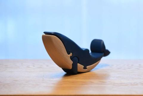 ブルーホエール（シロナガスクジラ） 知育玩具 木製パズル おもちゃ プレゼント 男の子 女の子 誕生日 クリスマス 子供 大人 ギフト つみき 積木 送料無料 積み木 積木 木のおもちゃ 動物つみき バランス ごっこ遊び おもちゃ 木製玩具 知育玩具 子ども 国産 安心 安全 出産祝い お祝い 贈り物 日本製 無塗装 ナチュラル 職人 手作り