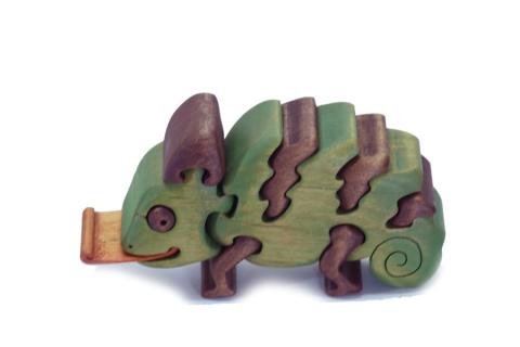 カメレオンの木製パズル　知育玩具 木製パズル おもちゃ プレゼント 男の子 女の子 誕生日 クリスマス 子供 大人 ギフト つみき 積み木 送料無料｜こだわりの逸品 地域特産品 ギフト 自分用 人気 おすすめ 積み木 積木 木のおもちゃ 動物つみき バランス ごっこ遊び おもちゃ 木製玩具 知育玩具 子ども 国産 安心 安全 出産祝い お祝い 贈り物 日本製 無塗装 ナチュラル 職人 手作り 