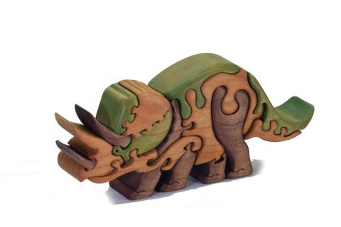 トリケラトプス（色付き）の木製パズル 木製 天然素材 木製パズル 知育玩具 送料無料 誕生日プレゼント クリスマスプレゼント｜こだわりの逸品 地域特産品 ギフト 自分用 人気 おすすめ