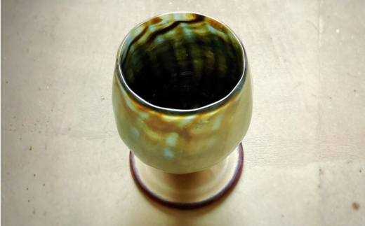 グラス砂漠のチューリップ-ブルー　青 グラス タンブラー 手作り オリジナル 吹きガラス こだわりの逸品 ギフト プレゼント 自分用 人気 おすすめ