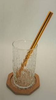 アルミストロー オレンジ　200㎜　長さ違い　エコ　冷感　サステナブル