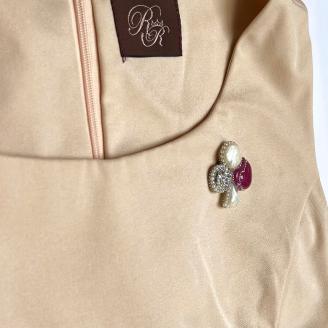 クラシカルクローバーのブローチ（ピンクハート×パール×シルバー）｜こだわりの逸品 地域特産品 ギフト 自分用 人気 おすすめ