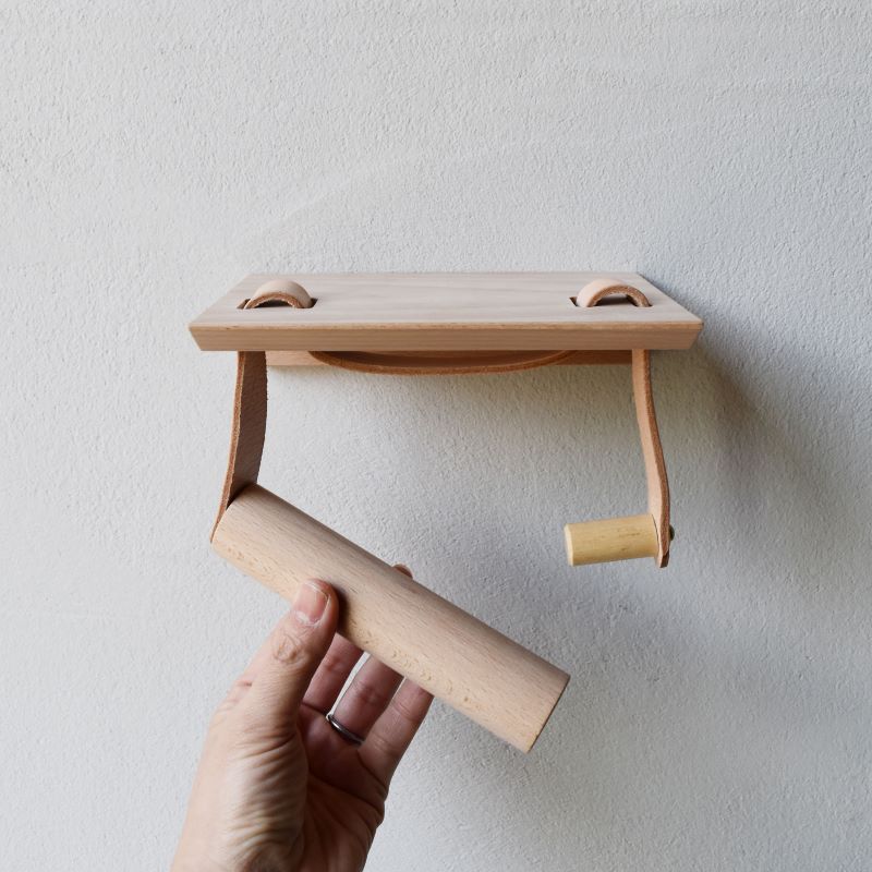 Teha’amana Toilet paper holder テハマナ トイレットペーパーホルダー ブナ ブラック 革 皮 雑貨 おしゃれ レザー 本革 こだわりの逸品 地域特産品 ギフト 自分用 人気 おすすめ ブラック
