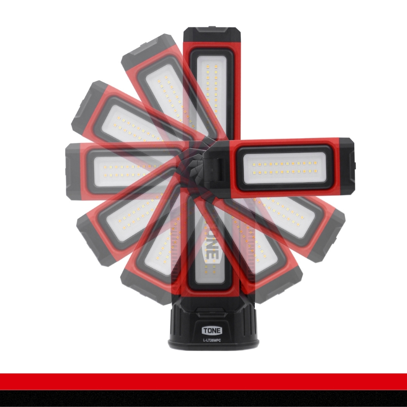 TONE トネ LED三面回転ライト　 L-LT26WPC　工具　15001-40001297｜工具 整備士 自動車 バイク DIY 日本製 メンテナンス