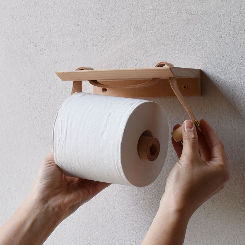 Teha’amana Toilet paper holder テハマナ トイレットペーパーホルダー ブナ ブラック 革 皮 雑貨 おしゃれ レザー 本革 こだわりの逸品 地域特産品 ギフト 自分用 人気 おすすめ ブラック