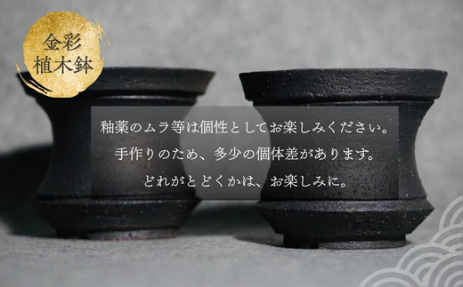 金彩植木鉢 ミニ盆栽 多肉植物 手作り 植木鉢 うえきばち 一点もの 鉢 観葉植物 ガーデニング おしゃれ こだわりの逸品 地域特産品 ギフト 自分用 人気 おすすめ 大阪 河内長野 プレゼント 父の日 母の日 敬老の日 誕生日 お祝い 陶芸  
