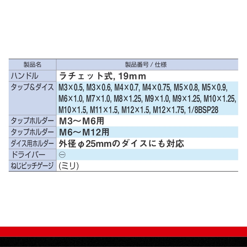 TONE トネ タップ＆ダイスセット TDS400 15001-40001326｜工具 整備士 自動車 バイク DIY 日本製 メンテナンス