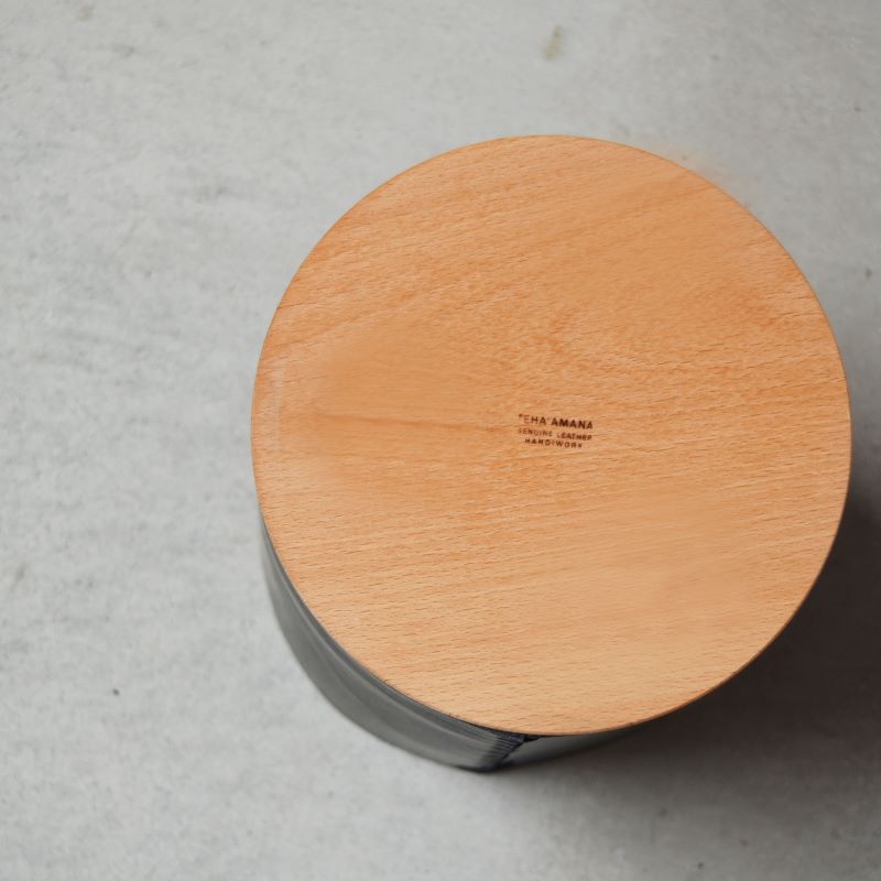 Teha’amana Dust box deco  テハマナ ゴミ箱 ナチュラル 革 皮 雑貨 おしゃれ レザー 本革 こだわりの逸品 地域特産品 ギフト 自分用 人気 おすすめ ナチュラル