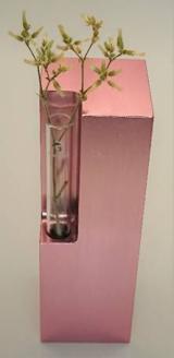 アルミ一輪挿し（カド）大　ピンク　4色展開