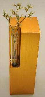 アルミ一輪挿し（カド）大　オレンジ　4色展開