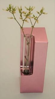 アルミ一輪挿し（カド）小　ピンク　4色展開