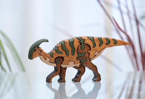 パラサウロロフス　色付き 恐竜 かわいい 置物 プレゼント 知育玩具 卓上 高級 手作り 木のおもちゃ 木育 玩具 雑貨 積み木 人気 送料無料｜こだわりの逸品 地域特産品 ギフト 自分用 人気 おすすめ 積木 つみき 木のおもちゃ 動物つみき バランス ごっこ遊び おもちゃ 木製玩具 男の子 女の子 子供 子ども 国産 安心 安全 出産祝い お祝い 贈り物 日本製 無塗装 ナチュラル 