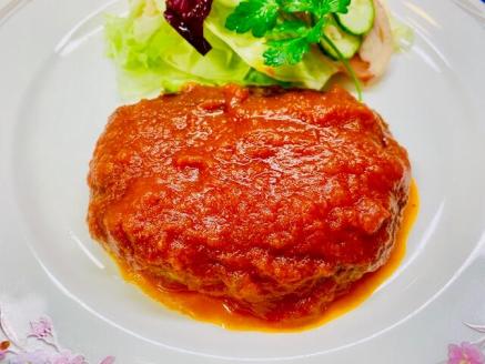 極旨！ポモドーロ煮込みハンバーグ（180g）7個セット ハンバーグ セット 総菜 お弁当 大容量 おいしい 送料無料 洋食 ハンバーグ はんばーぐ 冷凍 人気 手軽 冷凍 おかず 肉 おすすめ ハンバーグ お得 ハンバーグステーキ 味付ハンバーグ 河内長野 河内長野市 グルメハウス プシューケ ビストロ