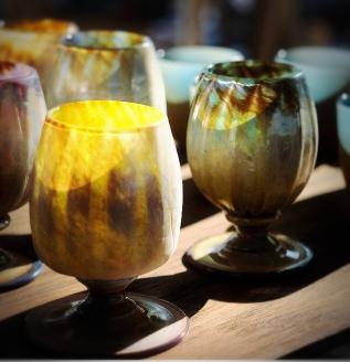 Ceramica Stripes Tulip セラミカストライプチューリップ（ハレの日のペアグラス）＜カラー：緑＆オレンジ＞ こだわりの逸品 地域特産品 ギフト 自分用 人気 おすすめ