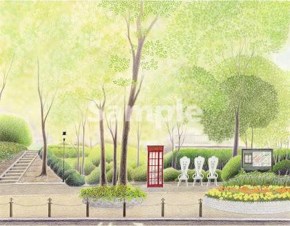 渡辺美香子 版画作品「コートへのプロムナード（大全紙）」