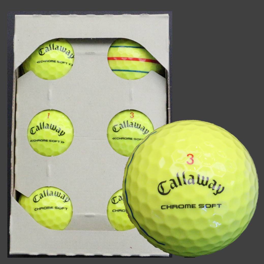 【ご注文から６ヶ月以内の発送となります】ロストボール　6個×2　【キャロウェイ クロムソフト・X カラー シリーズ】(色・柄指定不可)他メーカーあり ゴルフ ゴルフボール ボール洗浄選別済み 練習用カラーボール カラフル 送料無料