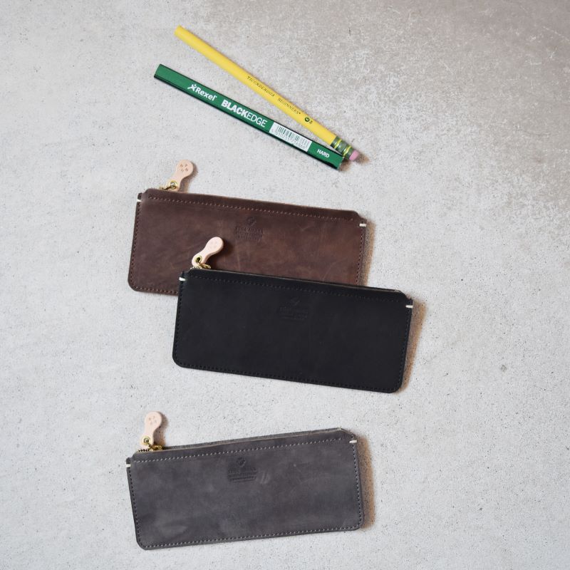 Teha’amana Square pencase Smoke テハマナ スクエアペンケース　スモーク グレー 革 皮 雑貨 おしゃれ レザー 本革 こだわりの逸品 地域特産品 ギフト 自分用 人気 おすすめ スモーク グレー